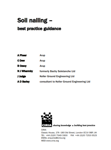 کتاب طراحی سیستم های CIRIA C637 Soil Nails 2005 نیلینگ