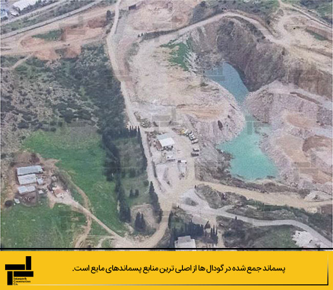 پسماند مایع در یک گودال روباز