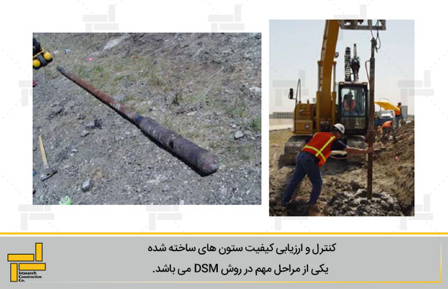 شکل 1- نمونه گیری غیر مخرب از ستون های اختلاط عمیق